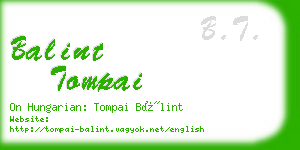 balint tompai business card